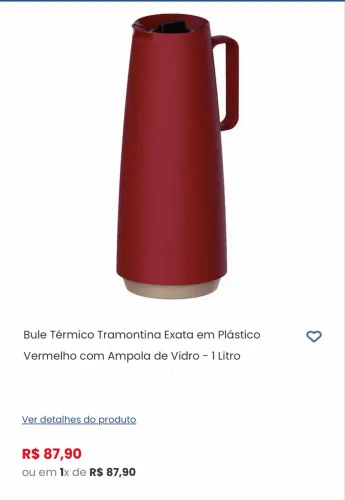 Garrafa térmica Tramontina semi nova - plástico estragou no fundo
