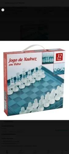 Tabuleiro de xadrez de vidro