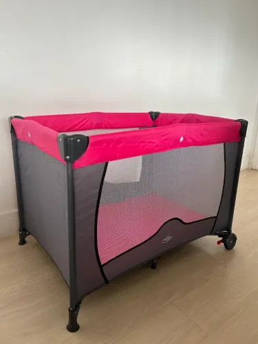 Berço Cercado Compacto Bebê Rosa Baby Style 