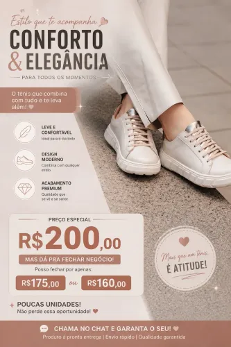 Tênis Feminino Branco Premium - Novo | Oferta R$200