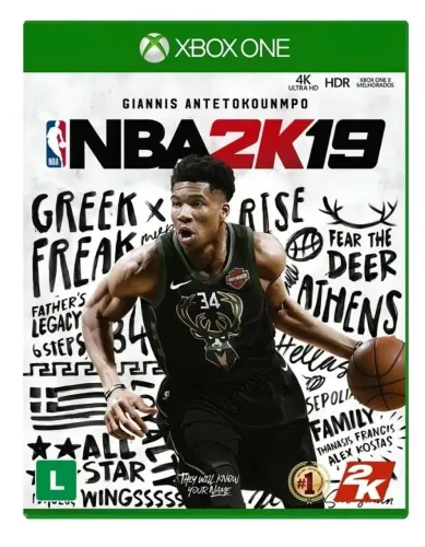 Jogo Xbox One - NBA 2K19/Basquete/Giannis Bucks - Mídia Física(Original; NOVO e Lacrado).