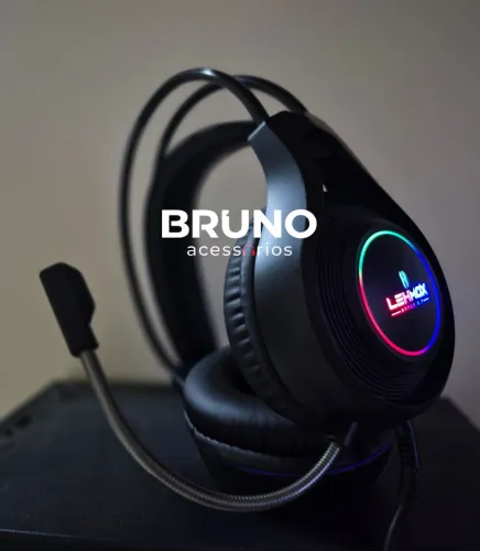Headset Gamer lehmox led confortável com microfone