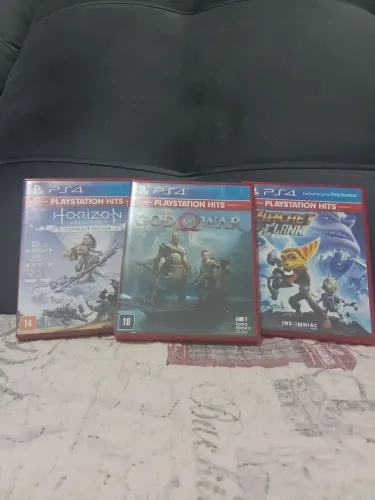 GOD OF WAR, HORIZON ZERO DAWN, RATCHET AND CLANK MIDIA FISICA PS4