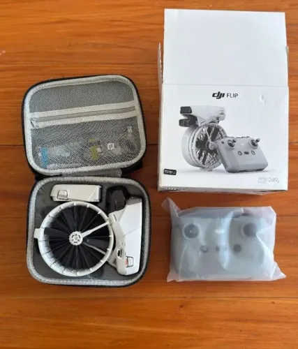 Drone dji Flip fly more combo com controle apenas 02 voos completo com mala de transporte