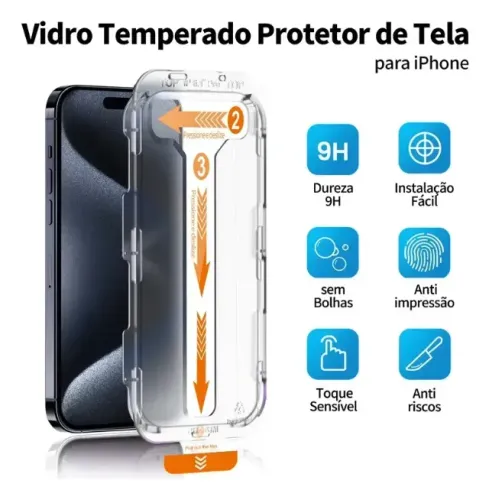 Crystalarmor Kit Com 2 Película 3D c/ Aplicador para iPhone 14 PRO MAX
