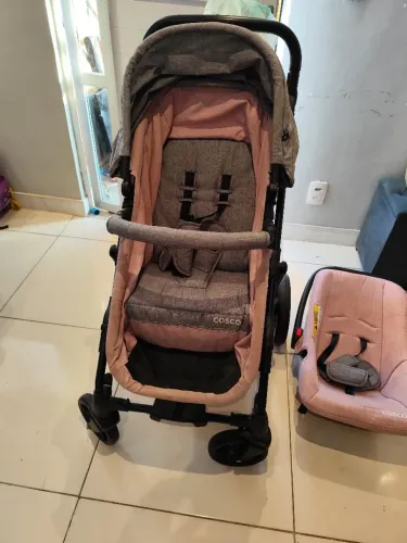 Carrinho cisco kids Moisés Poppy trio rosa