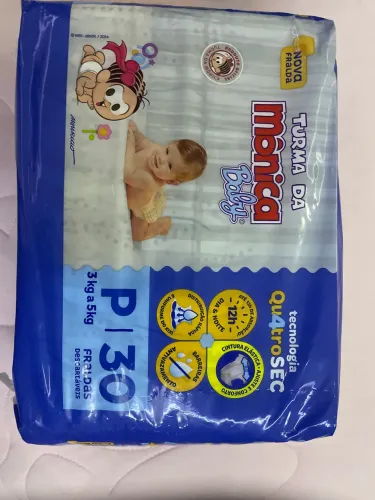 Fralda turma da Mônica P - 30 fraldas
