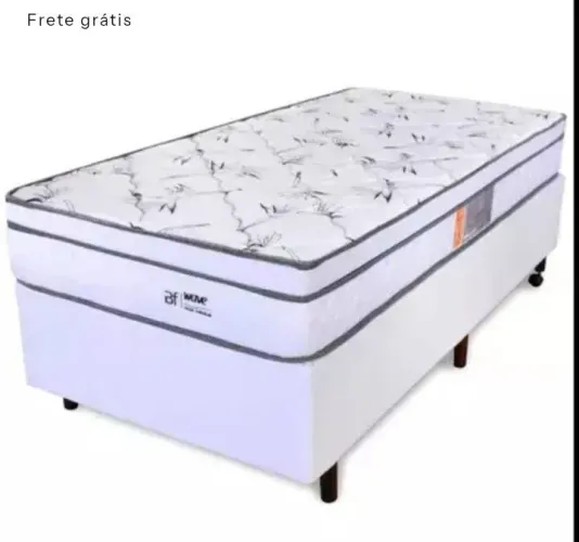 Cama Box Solteiro Colchão Molas Ensacadas Com Pillow e Box Branco