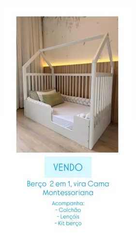 VENDO - BERÇO 2 EM 1 | BERÇO + CAMA MONTESSORIANA