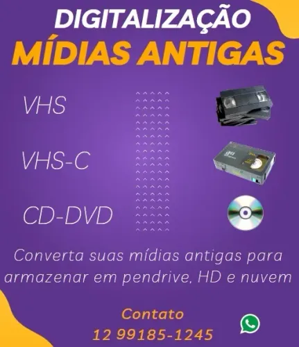 Conversão de Fitas VHS / VHS-C / DVD para Digital