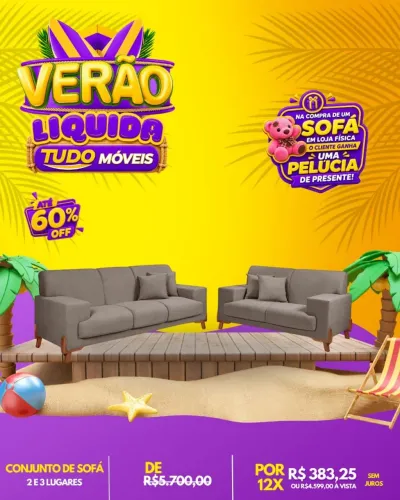 CONJUNTO DE SOFÁ 2 E 3 LUGARES MILÃO