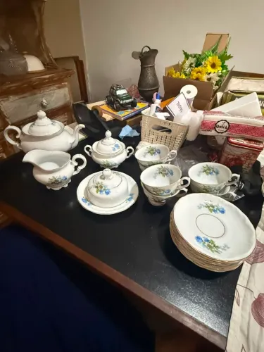 Aparelho de Chá Vintage Porcelana Schmidt Floral - Antigo