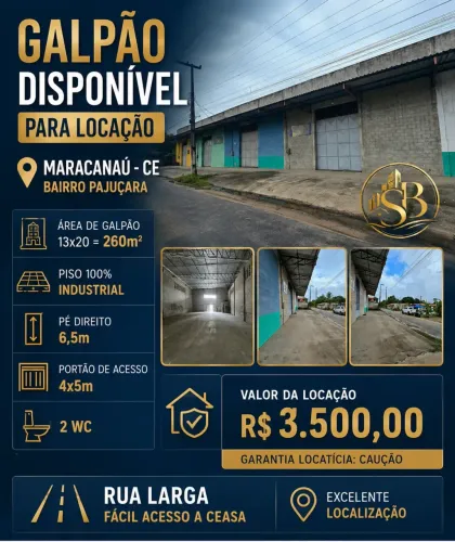 GALPÃO EM MARACANAÚ CE LOCAÇÃO