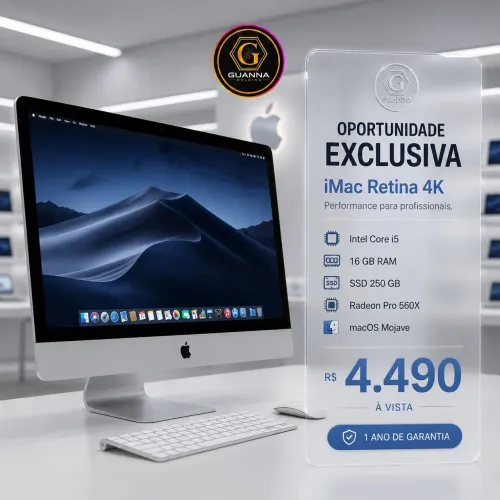 iMac Retina 4K Intel Core i5 16GB RAM SSD 250GB - NOVO