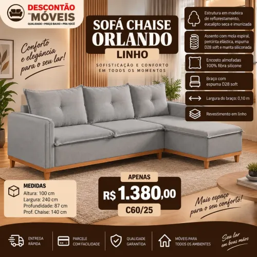 Sofá Chaise Orlando