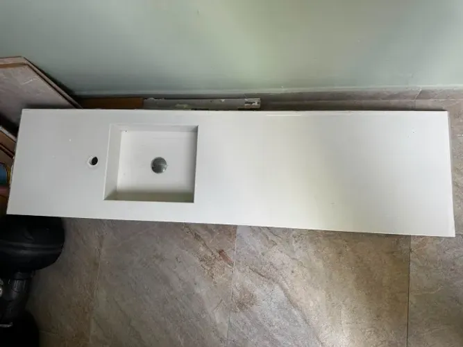 bancada com cuba de silestone