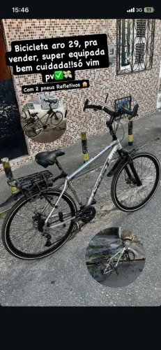 Bicicleta montada e bem cuidada