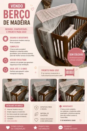 Berço Infantil Madeira