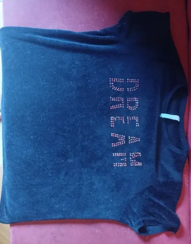 Camisa Preta Veludo Brilho DREAM ? Tamanho G