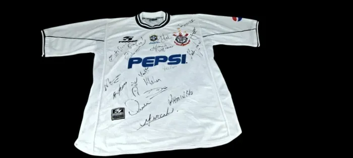 Camisa Corinthians 2000 Topper Pepsi Original - Nº 8 (Autografada Marcelinho)