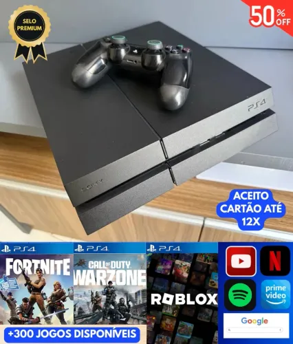OPORTUNIDADE! PS4 COMPLETO + 300 JOGOS DISPONÍVEIS!