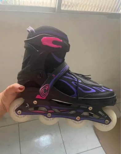 Patins Oxer Light Inline Abec7 Tamanho Ajustável Roda Led