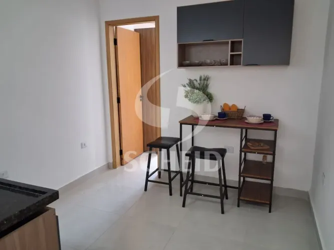 Apartamento Campo Grande com 24m², 1 quarto, sala, banheirro.