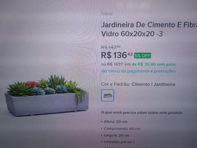 Duas floreiras de cimento