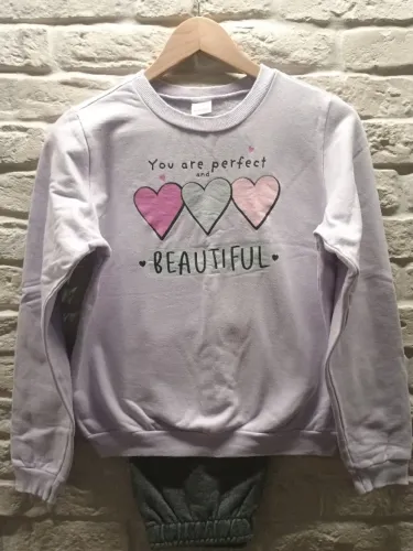 Conjunto de calça e blusa em moletom peluciado Malwee - veste tam 10 - novo