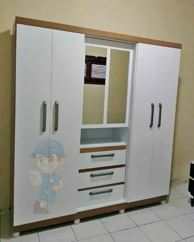 Guarda-Roupa Médio 6 Portas com Espelho: Organização, Estilo e Montagem Grátis