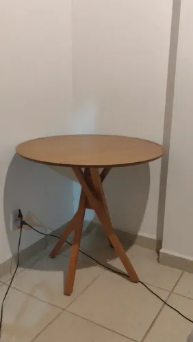 Mesa De Madeira Redonda 80cm - June - Pizarro