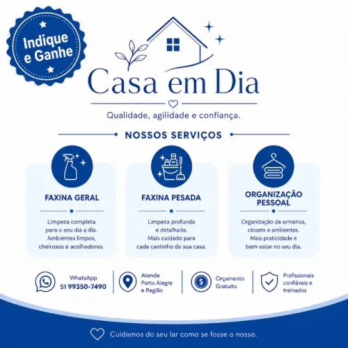 Casa em Dia | Limpeza Residencial e Comercial