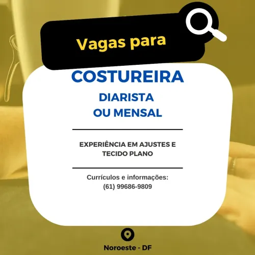 Vaga para costureira