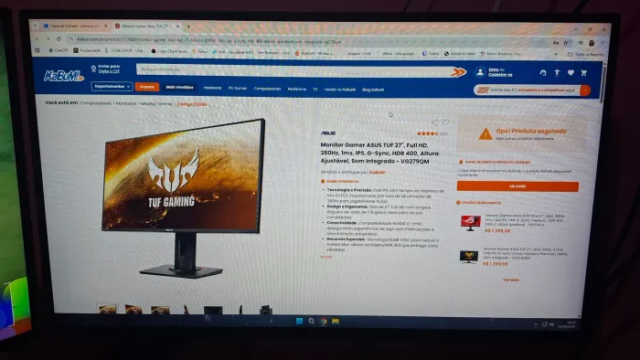 Monitor Gamer ASUS TUF 27", Full HD, 280Hz, 1ms, IPS.