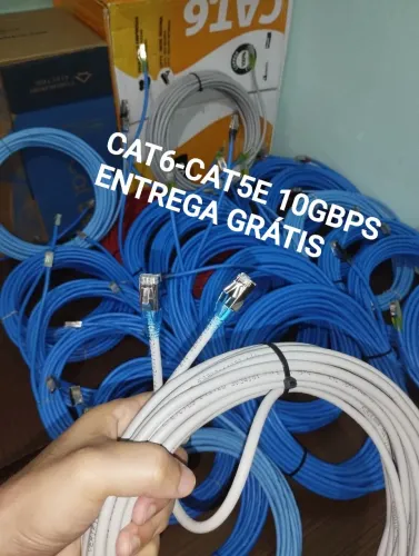 CABO DE INTERNET CAT6/CAT5E 2m 3m 5m 10m 15m 20m 25m 30m 35m 40m 100% COBRE 10GBPS/250MHZ