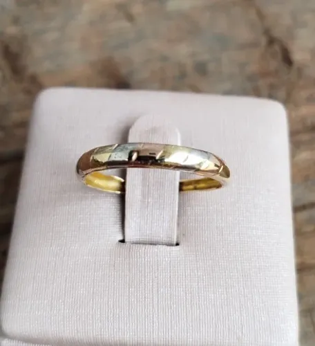 Anel tricolor ouro 18k - aro 19