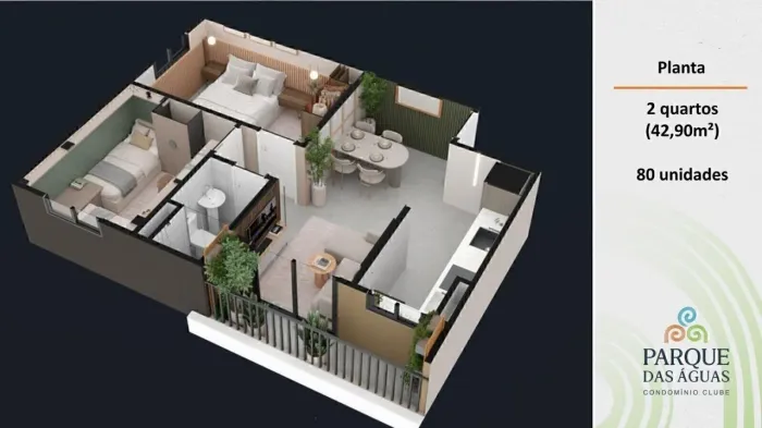 PARQUE DAS AGUAS - O apartamento de 3/4 dos seus sonhos esta aqui - 2 e 3/4 suite