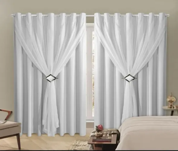 Cortina 4,00m X 2,50m corta luz 100% blackout com voil