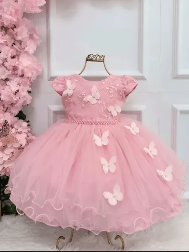 Vestido jardim borboleta luxo