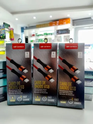 Cabo USB-C C3Tech 3A Fast Charge Atacado e Lote