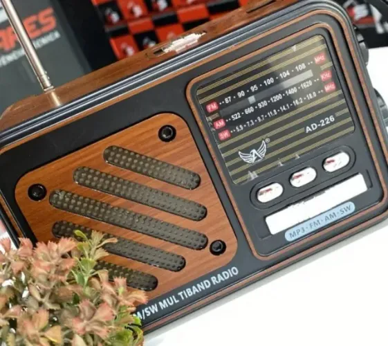 Rádio Retrô Antigo Am Fm Placa Solar Recarregavel Bluetooth