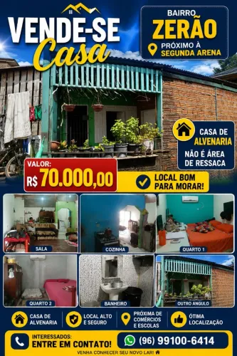 Vendo casa no bairro zerao bem localizada