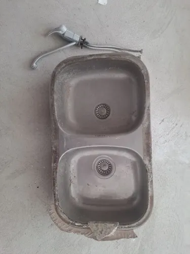 Cuba dupla inox e misturador