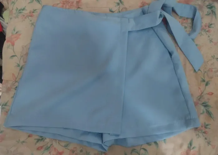 Short saia Azul Tam M Novo