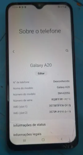 Samsung Galaxy A20 SM-A205G Liga Normal Sem Bloqueios Para Peças