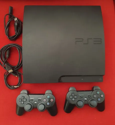 Playstation 3 slim desbl. Cheio de jogos. Dois controles. Passo cartão 