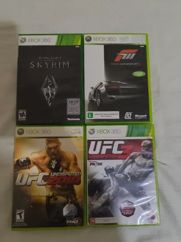 Lote Kit 4 Jogos Xbox 360: Skyrim + UFC Undisputed 3 + UFC 2010 + Forza Motorsport 3