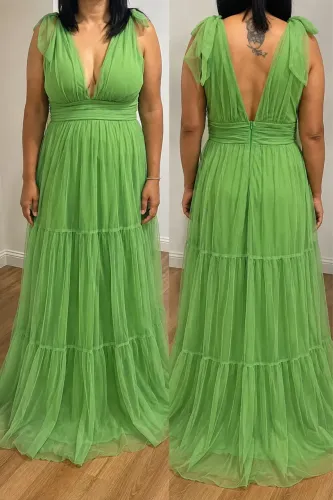 Vestido festa verde