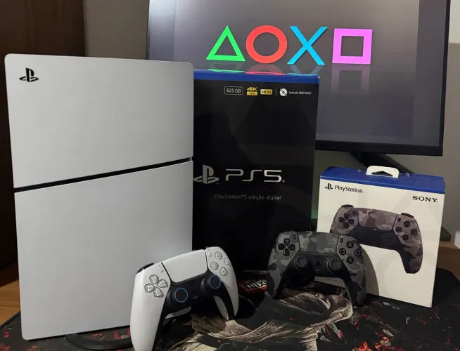 PlayStation 5 slim digital + controle camuflado