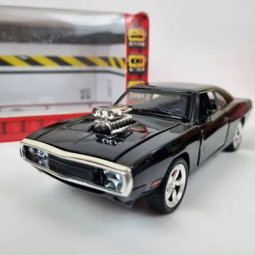 Miniatura Dodge Charger 1970 1:24 Metal Carro Com Luz Som e Corda - Pronta Entrega